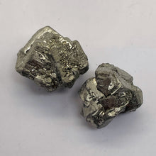 Load image into Gallery viewer, Pyrite Crystal Nugget Beads | 18x14x15 to 18x16x14mm | Silver Gold | 2 Beads |
