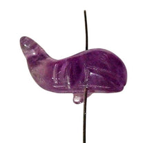 Load image into Gallery viewer, Fab One Carved Animal Amethyst Whale Animal Bead | 20x13x11mm | Purple