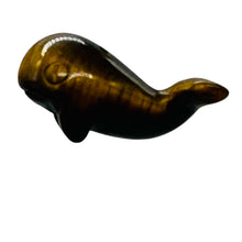 Load image into Gallery viewer, Carved One Tigereye Whale Animal Bead | 20x13x11mm | Golden Brown