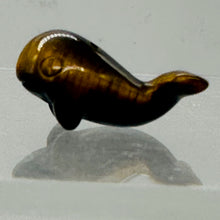 Load image into Gallery viewer, Carved One Tigereye Whale Animal Bead | 20x13x11mm | Golden Brown