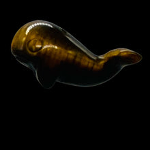 Load image into Gallery viewer, Carved One Tigereye Whale Animal Bead | 20x13x11mm | Golden Brown