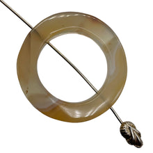 Load image into Gallery viewer, Carnelian Agate Picture Frame Circle Bead | 31x5mm | White Orange |