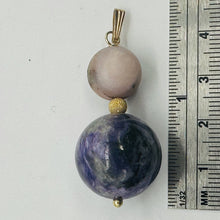 Load image into Gallery viewer, Charoite, Peruvian Opal 14K Gold Filled Pendant | Purple, Pink | 1 7/8" Long |