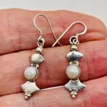 Load image into Gallery viewer, Fresh Water Pearl Sterling Silver Dangle Earrings | 1 1/2" Long | White| 1 Pair|