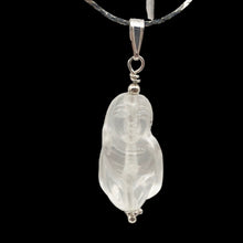 Load image into Gallery viewer, Hand Carved Quartz Female Laughing Buddha Pendant with Silver Findings | 1 3/4"