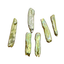 Load image into Gallery viewer, Fab Biwa Style Pistachio Green FW Pearls | 20x7x5mm to 34x7x5mm | 6 Pearls |