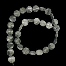 Load image into Gallery viewer, Natural Misty Grey Quartz 12mm Coin Bead Strand | 12x4mm| 33 Beads |