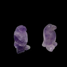 Load image into Gallery viewer, March of The Penguins 2 Carved Amethyst Beads | 21x12x11mm | Purple