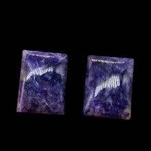 Load image into Gallery viewer, 80cts of Rare Rectangular Pillow Charoite Beads | 2 Beads | 25x19x8mm |
