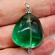Load image into Gallery viewer, Fluorite Sterling Silver Pendant | 1 1/2" Long | Blue Green | 1 Pendant |