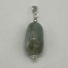 Load image into Gallery viewer, Aquamarine and Sterling Silver Drop Pendant | 1 3/8" Long | Aqua | 1 Pendant |