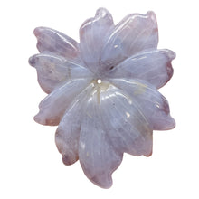 Load image into Gallery viewer, Chalcedony 38ct Hand Carved Flower Bead | 43x37x4mm | Blue | 1 Pendant Bead |
