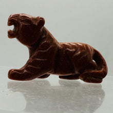 Load image into Gallery viewer, Snarling Tiger Goldstone Carved Figurine | 1 Statue | | 2 x 1 1/4 | Red