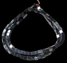 Load image into Gallery viewer, Hematite Cube Beads 4mm 16" Strand, 100 Metallic Silver Beads for Jewelry Making
