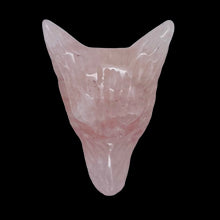 Load image into Gallery viewer, Rose Quartz Carving Wolf Head Pendant Bead | 40x30x10mm | Pink | 1 Bead |