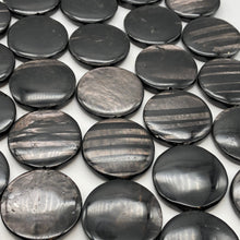 Load image into Gallery viewer, Silver Mirrors Hypersthene 29x7mm Disc Bead Strand for Jewelry Making 107041