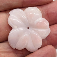Load image into Gallery viewer, Pink Peruvian Opal Carved 22cts Flower Pendant Bead | 33x32x4mm | Pink | 1 Bead|
