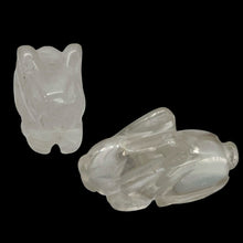 Load image into Gallery viewer, Hoppy 2 Carved Clear Quartz Bunny Rabbit Beads | 22x12x10m | Clear