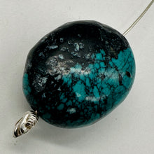 Load image into Gallery viewer, Turquoise Natural Focal 16g Nugget Bead | 30x26x16mm | Blue, Black | 1 Bead |