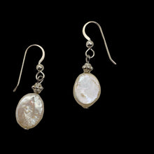 Load image into Gallery viewer, Fresh Water Pearl Oval Drop Sterling Silver Earings | 1 1/4" Long |White Silver|