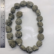 Load image into Gallery viewer, Pyrite Crystals Nugget Strand | 22x15x11 to 17x14x9mm | Silver Gold | 24 Beads|