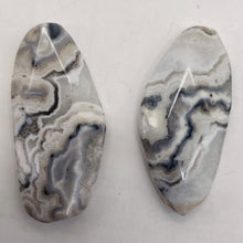 Load image into Gallery viewer, Ocean Jasper Old Stock Long Oval Beads| 45x22x6 to38x20x7mm| Gray, Black|2 Beads