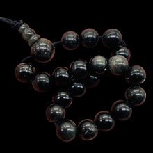 Load image into Gallery viewer, Obsidian 7" Strung Strand Round Beads | 8mm | Black | 21 Beads |