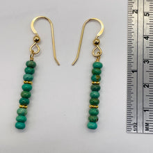 Load image into Gallery viewer, Unique Natural USA Blue Turquoise 14K Gold Filled Earrings | 2" Long |