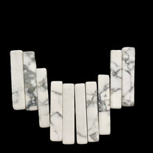 Load image into Gallery viewer, Ten (10) White and Grey Howlite 20x4x4mm Rectangular Beads