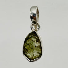 Load image into Gallery viewer, Moldavite 8.11ct Sterling Silver Oval Pendant | 7/8" Long | Green | 1 Pendant |