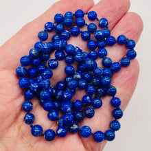 Load image into Gallery viewer, Lapis Lazuli Necklace Knotted on Silk | Round | 30" Long | Blue | 1 Necklace |