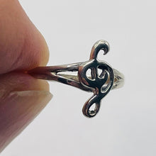 Load image into Gallery viewer, Treble Clef Sterling Silver Ring | Size 3 | Silver | 1 Ring