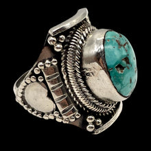 Load image into Gallery viewer, Turquoise Sterling Silver Oval and Heart Ring| Size 10 | Blue | 1 Ring |