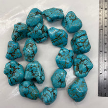 Load image into Gallery viewer, Huge Turquoise Howlite 29x18mm to 17x12mm Nugget Bead Strand 110171C