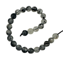 Load image into Gallery viewer, Shine! Natural Untreated Tourmalated Quartz Faceted Round Bead Strand | 6 mm |