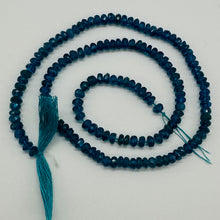 Load image into Gallery viewer, Stunning AAA Neon Blue Apatite Faceted Roundel Bead Strand | 4x2mm | 150 Beads |