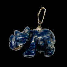 Load image into Gallery viewer, Sodalite Rhinoceros Pendant Necklace|Semi Precious Stone Jewelry|Silver Pendant