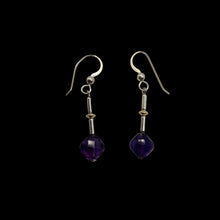 Load image into Gallery viewer, Lilac Faceted Amethyst Sterling Silver Dangle Earrings | 1 1/4" Long | 1 Pair |