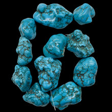 Load image into Gallery viewer, 53x33 to 27x25mm Turquoise Howlite Nugget Bead Strand 110170B