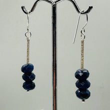 Load image into Gallery viewer, Designer Blue Sodalite Sterling Silver Dangle Earrings 1 3/4 Inch Drop