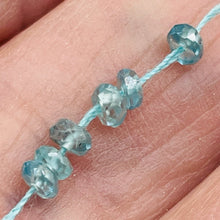 Load image into Gallery viewer, 4 Natural Blue Zircon Faceted 3x2-3x1.5mm Roundel Beads 006049