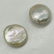 Load image into Gallery viewer, 2 Exquisite 11.5mm Creamy White FW Coin Pearls 4756