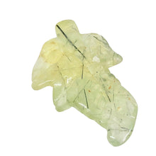 Load image into Gallery viewer, Hand Carved! Green Druzy Prehnite Leaf Brio Bead 9886I