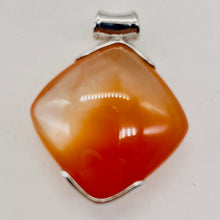 Load image into Gallery viewer, Tangerine Quartz Sterling Silver Square Pendant | 1 1/2" Long| Clear Orange | 1|