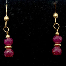 Load image into Gallery viewer, Natural Precious Gemstone Ruby Earrings with Gold Findings