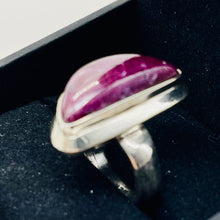 Load image into Gallery viewer, Gemstone Ruby Sterling Silver Half-Moon Ring | Size 7 | Red | Ring |
