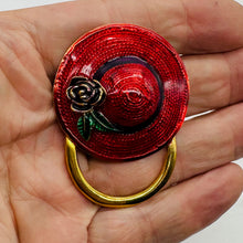 Load image into Gallery viewer, Society Designer Hat Brooch | 56x42x15mm | Sparkling Red | 1 Brooch |