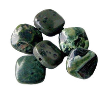 Load image into Gallery viewer, 6 Green Sediment Stone Focal Coin Beads 8272