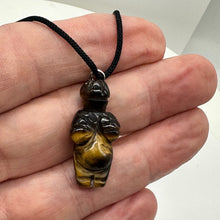 Load image into Gallery viewer, Tigereye Stone Goddess Pendant Necklace | 3/4' Long | Bronze | 1 Pendant |