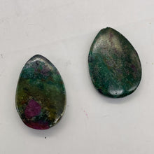 Load image into Gallery viewer, Ruby Zoisite Tear Drop Beads | 30x21x5mm | Green, Red | 2 Pendant Beads |